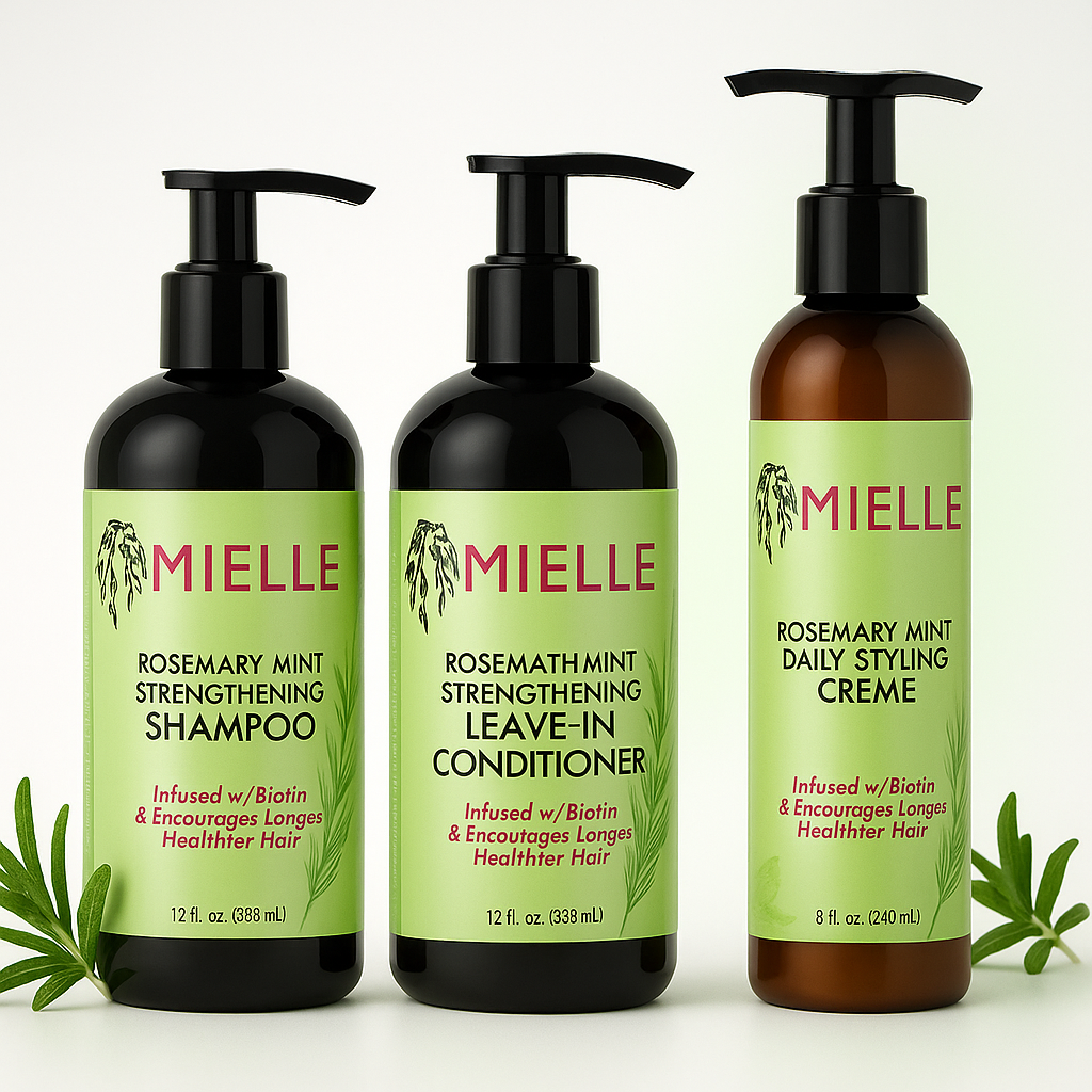 Trio Soin Capillaire Mielle – Collection Menthe & Romarin pack 3 produits