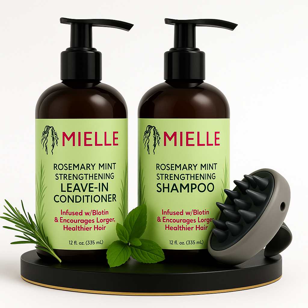 Duo Soin Complet Mielle – Shampooing, Après-Shampooing & Brosse de Massage